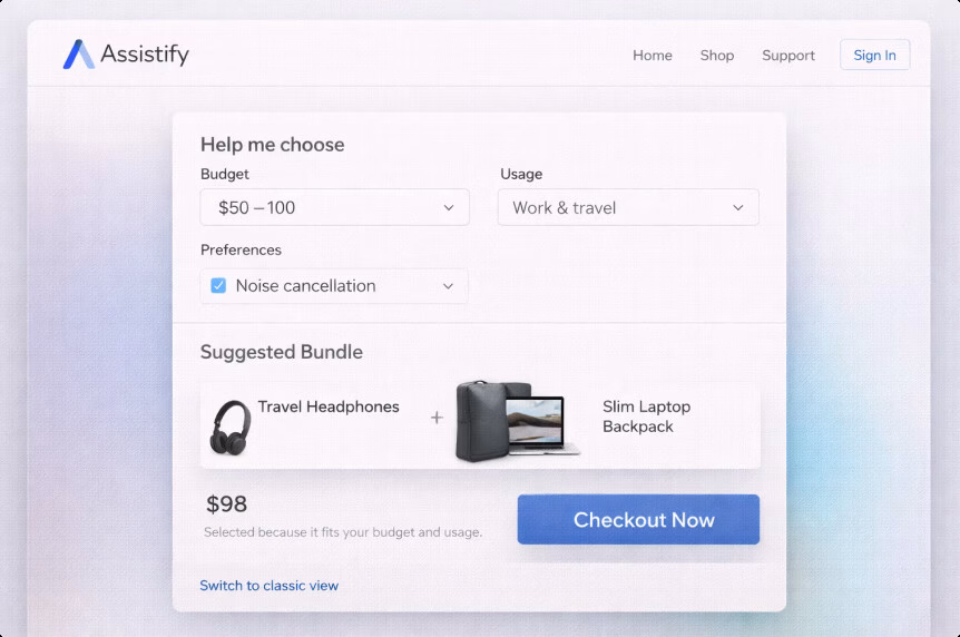 Agent-driven Web Experiences